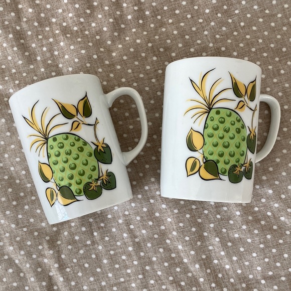Creative Fine China Japanese Vintage Mugs Japan # 10 Cups Pineapple Strawberry - Picture 9 of 16